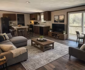 Living room in Boone student rental home for App State students